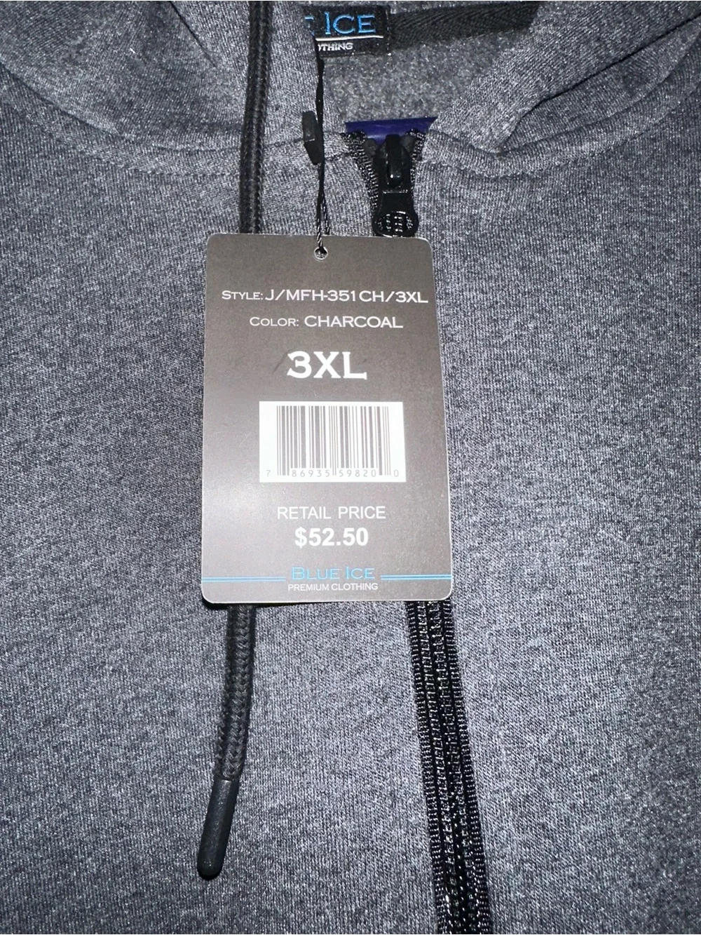 Men’s Gray Full-Zip Hooded Sweater
